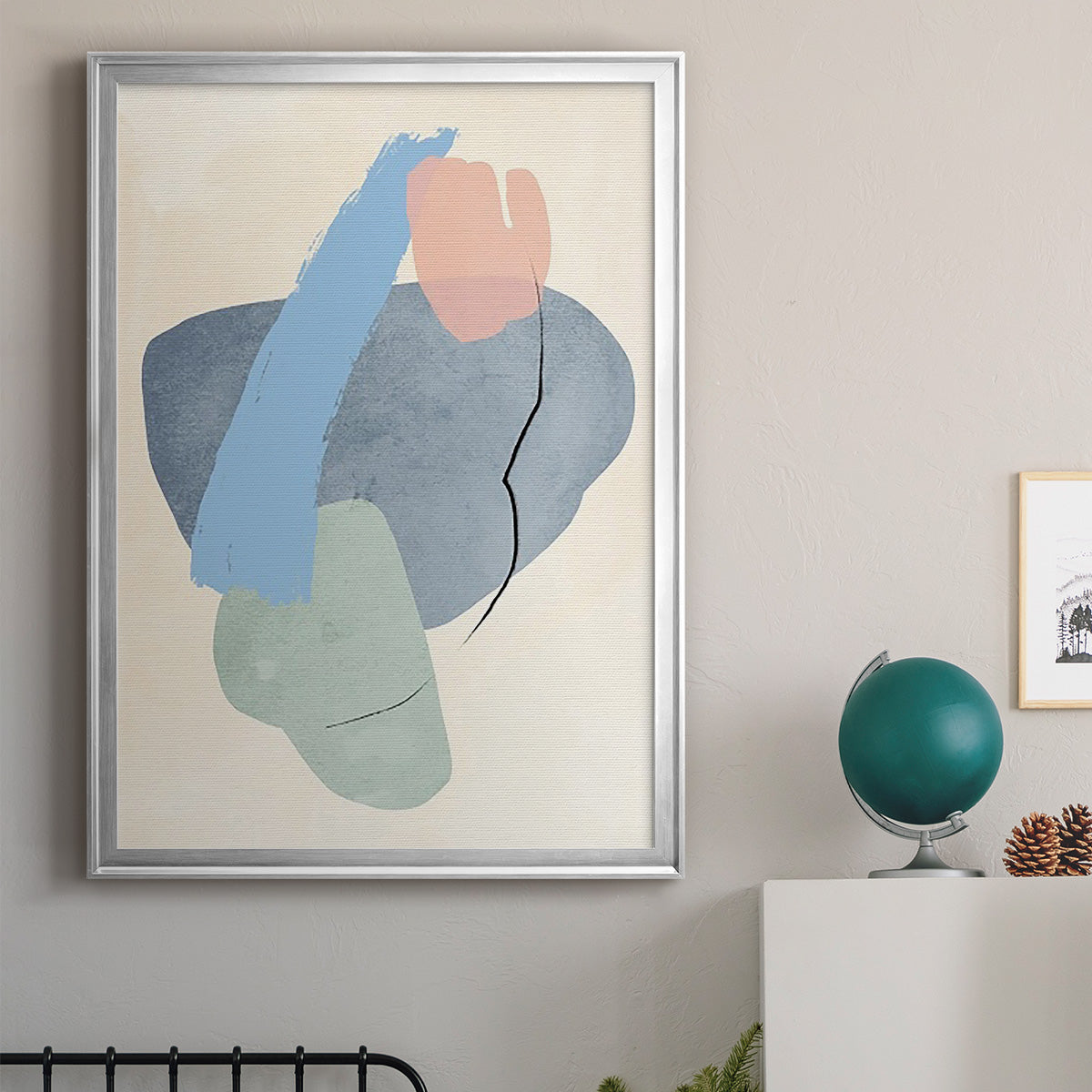 Pastel Assemblage I - Modern Framed Canvas Print