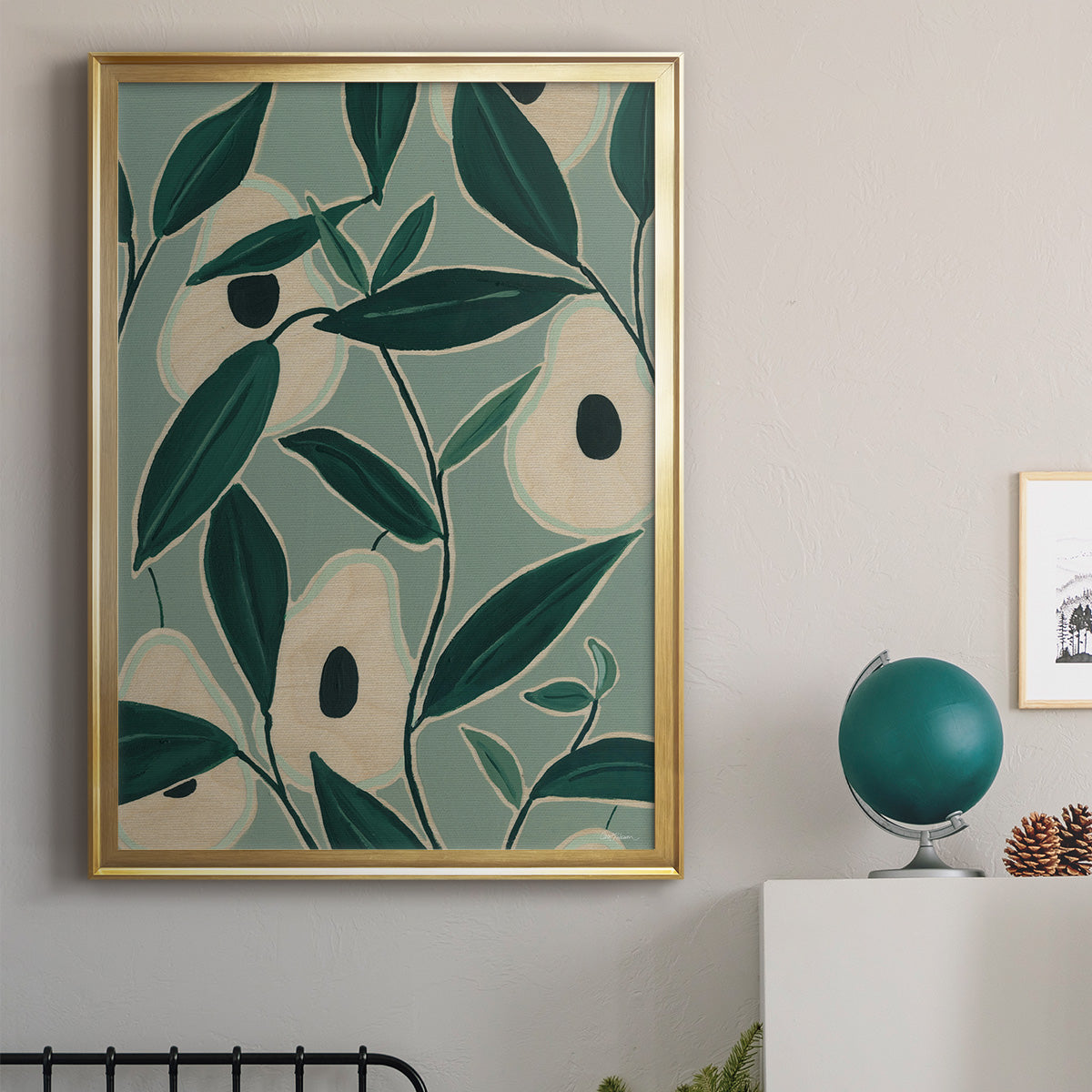 Monochrome Avocados - Modern Framed Canvas Print