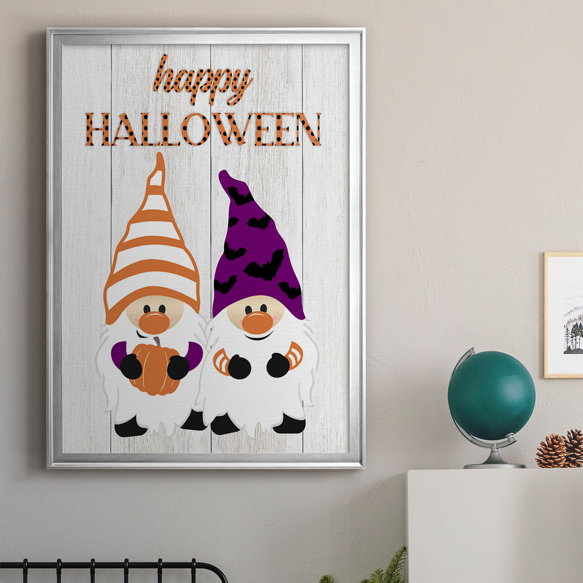Halloween Gnomes - Modern Framed Canvas Print