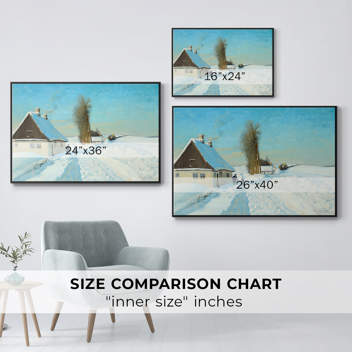 Shoveling Snow on a Beautiful Winter Day, c. 1898 - Floater Framed Canvas Print