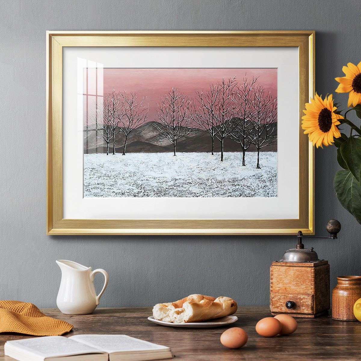 Sunset Snowfall II Premium Framed Print - Ready to Hang