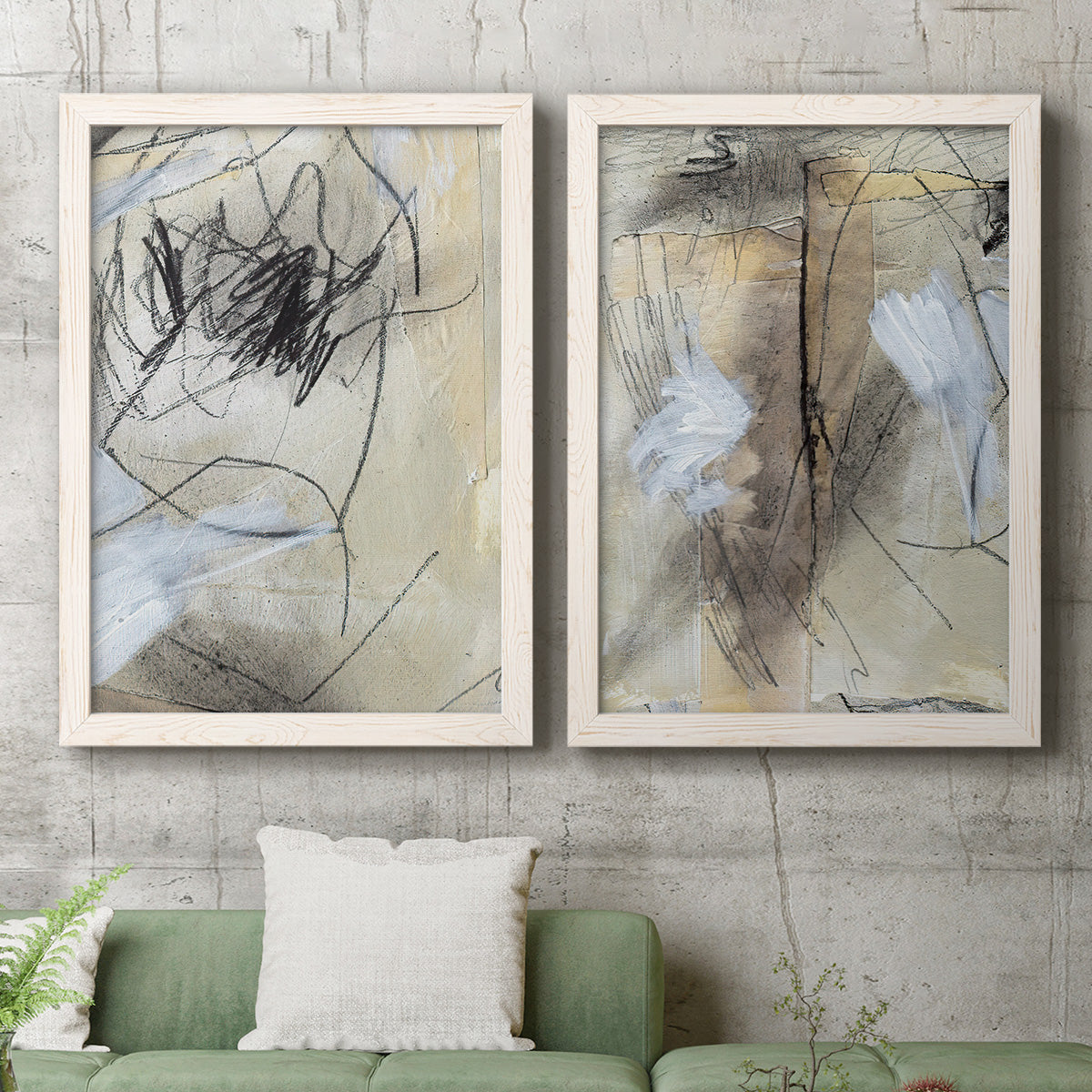 Masked Notes VII - Premium Framed Canvas 2 Piece Set - Ready to Hang