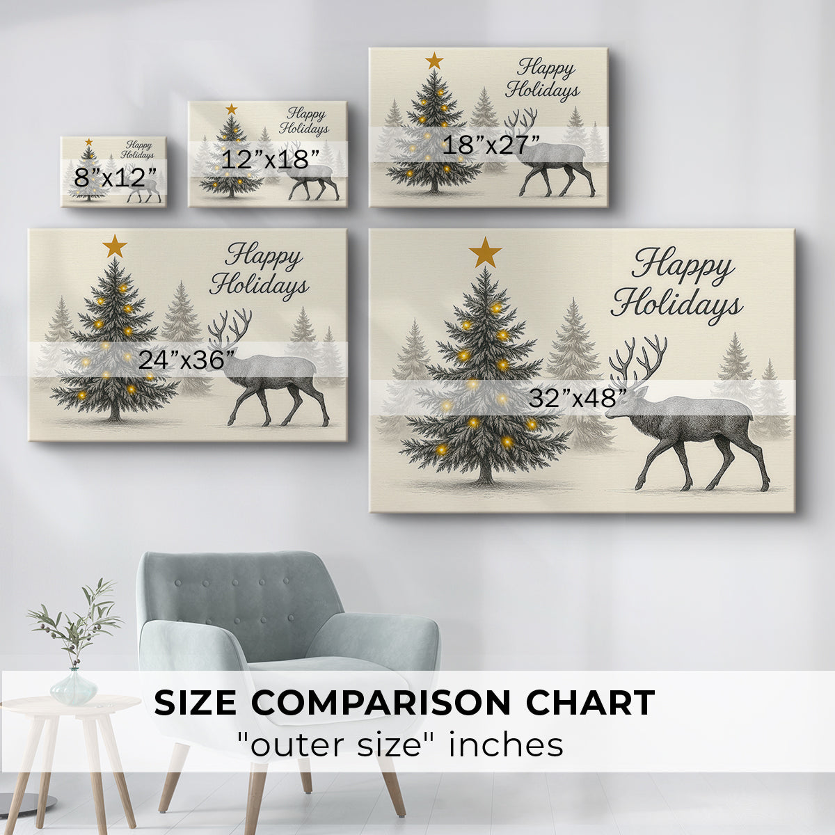 Tinsel-Gold Nativity Carol - Canvas Art Print