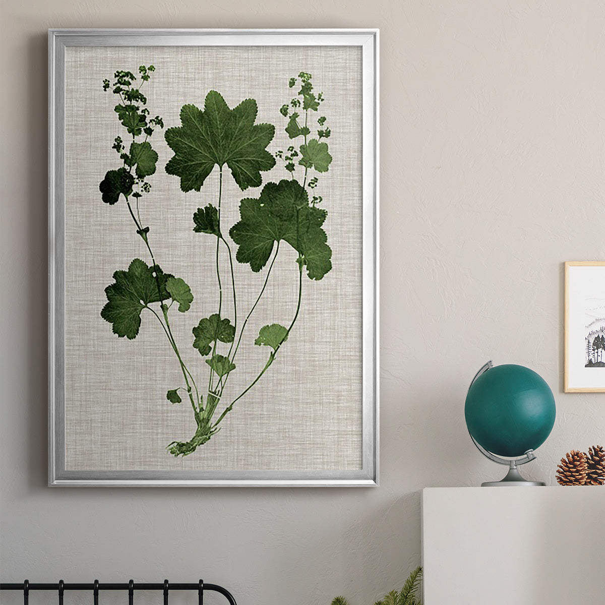 Forest Foliage on Linen IV - Modern Framed Canvas Print