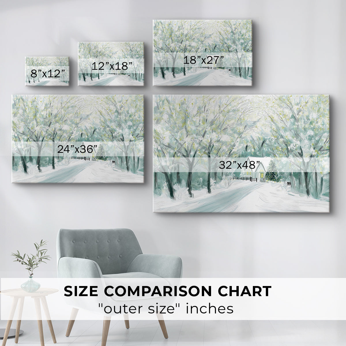 Eve of Snowwhite Midwinter - Canvas Art Print