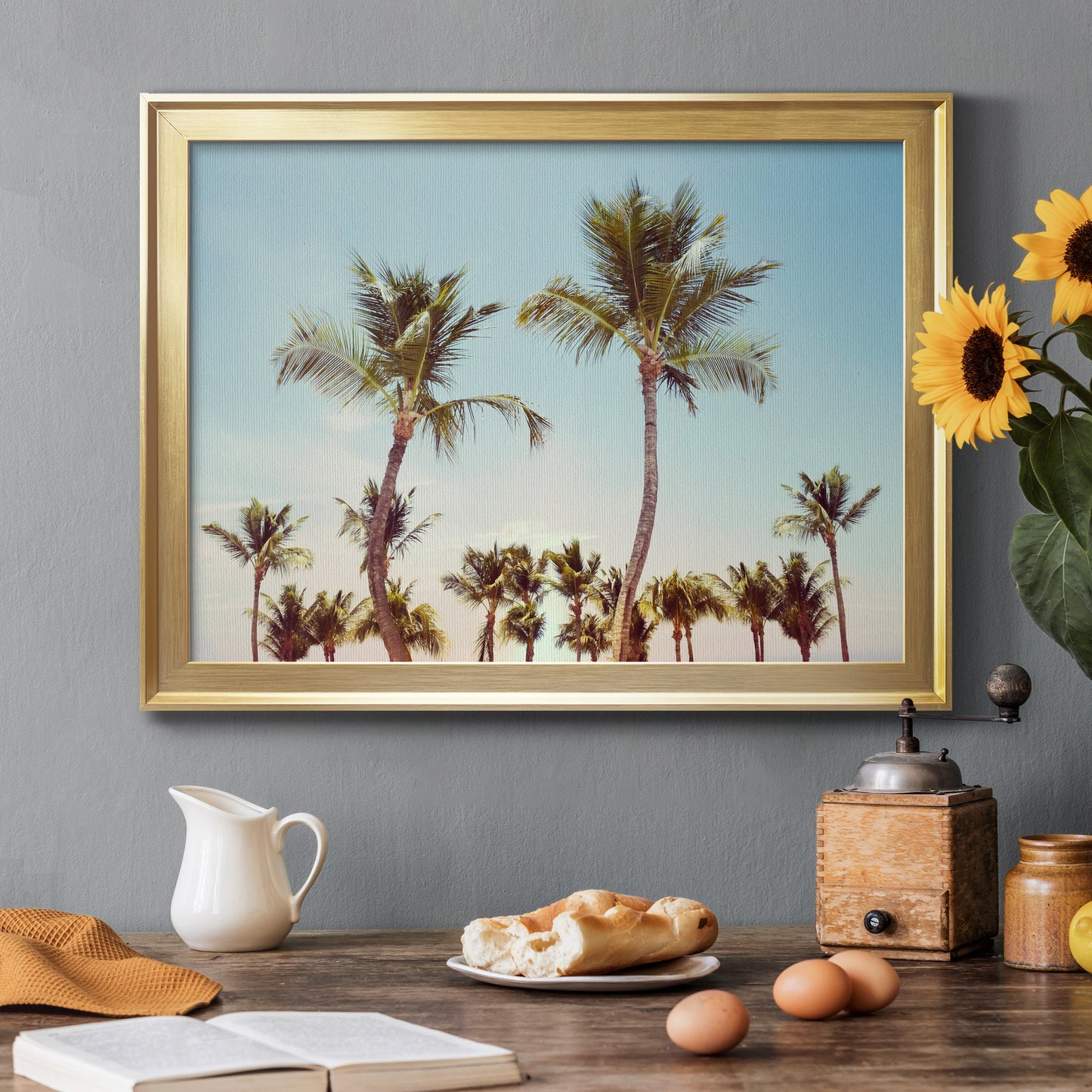 Aruba Palm - Modern Framed Canvas Print