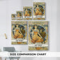 Size comparison chart for canvas art prints, showing multiple size options.