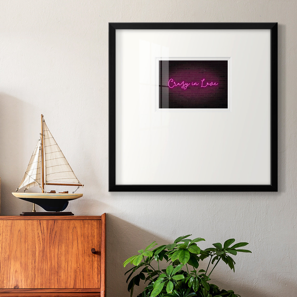 Neon Love II Premium Framed Print Double Matboard