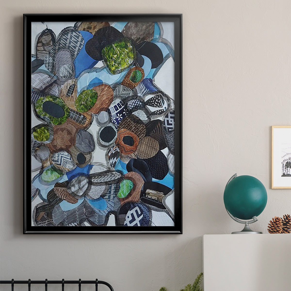 Catalina Island Blue Glass - Modern Framed Canvas Print