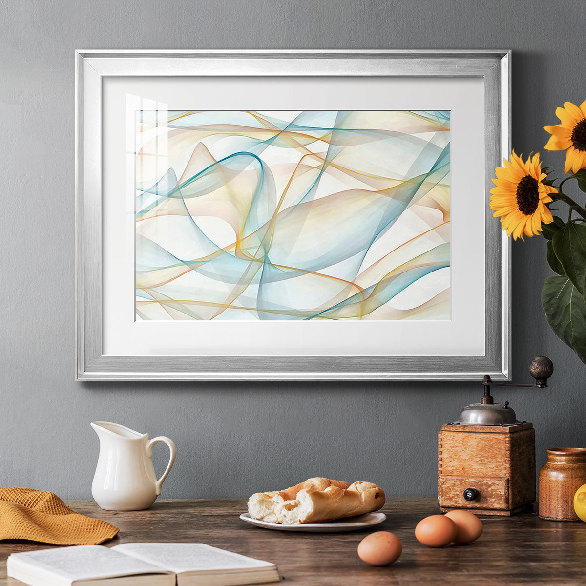 Curves and Waves V - Modern Framed Art Print