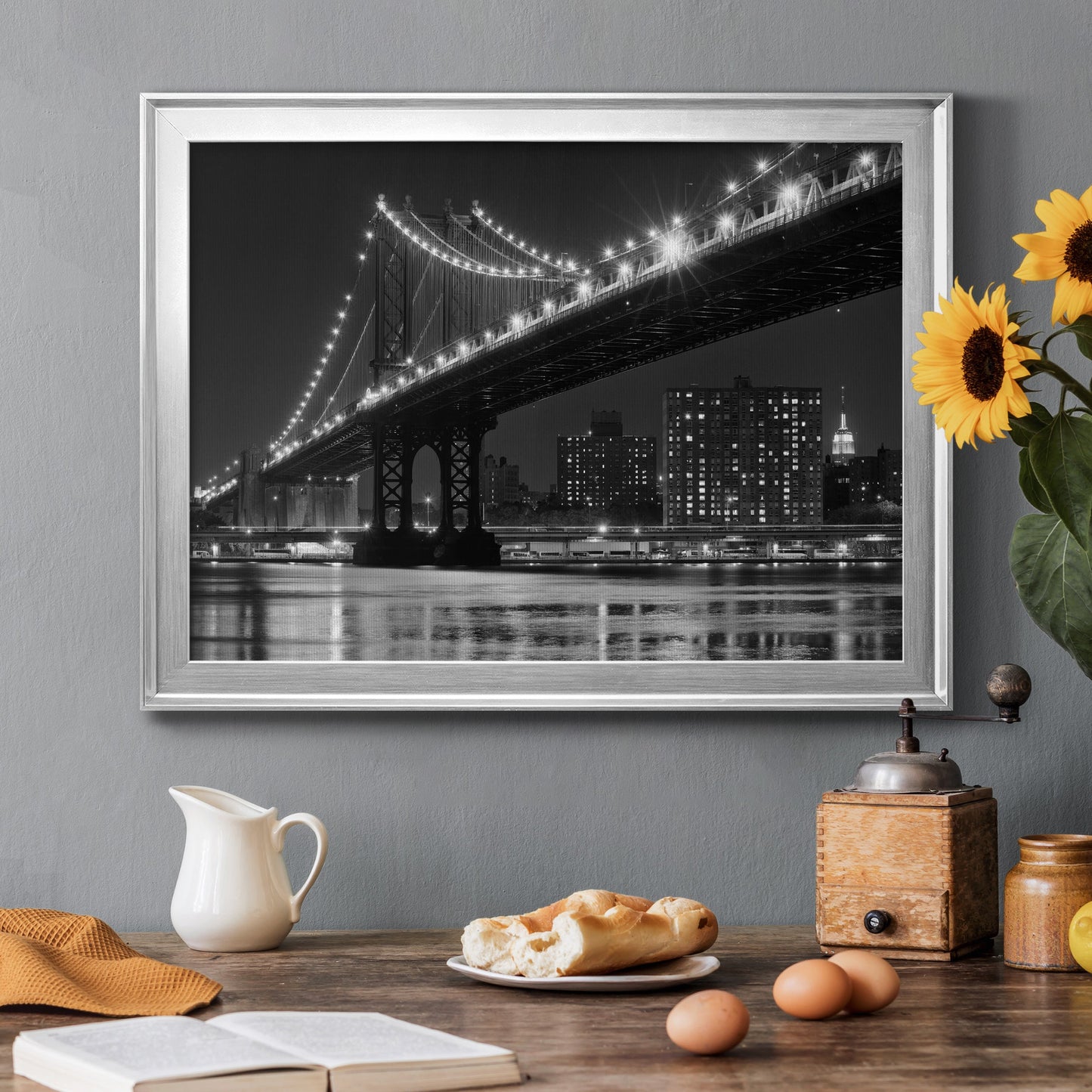 East River Lights Premium Classic Framed Canvas - Ready to Hang