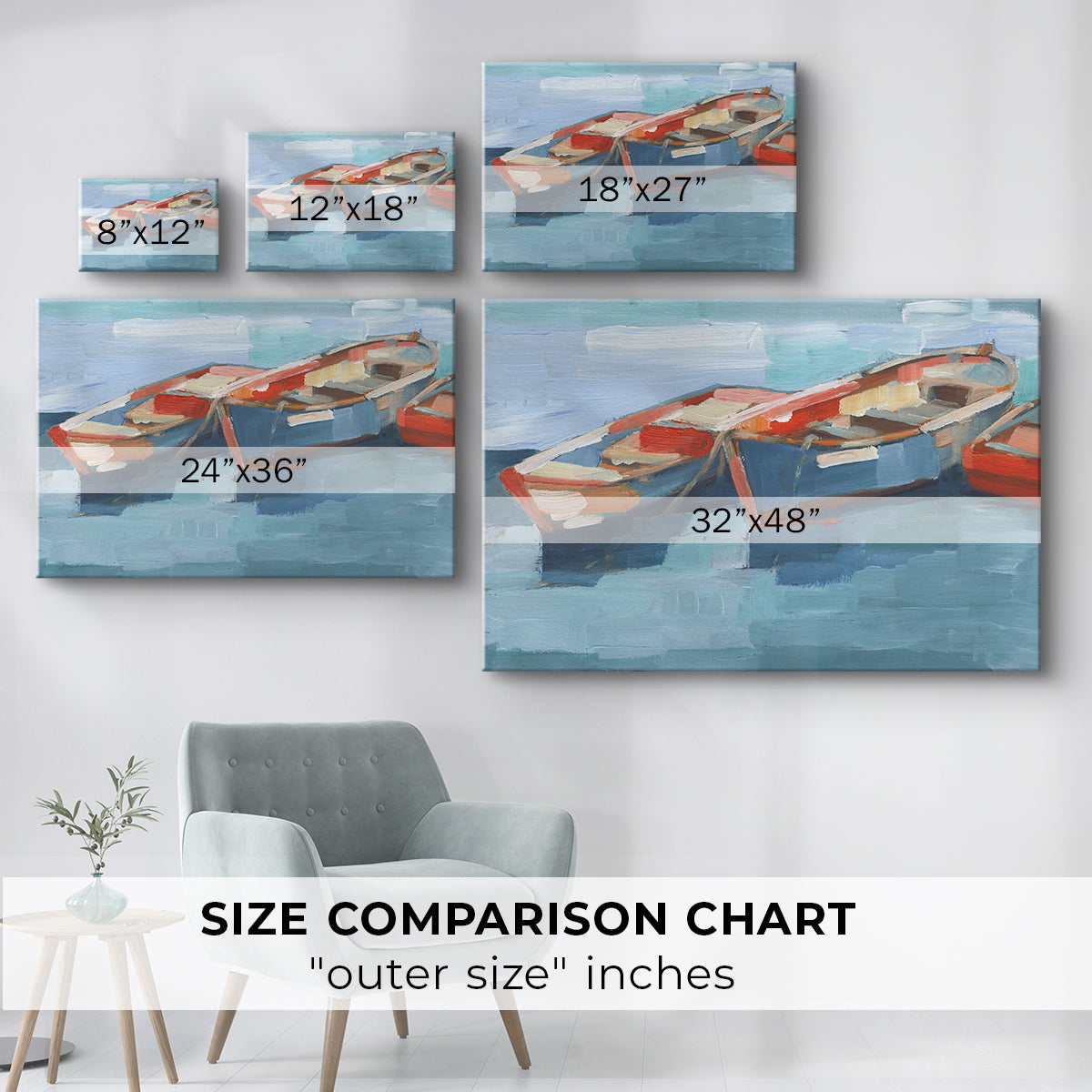 Colorful boats float calmly on the water, capturing a serene maritime atmosphere in a vibrant artistic style