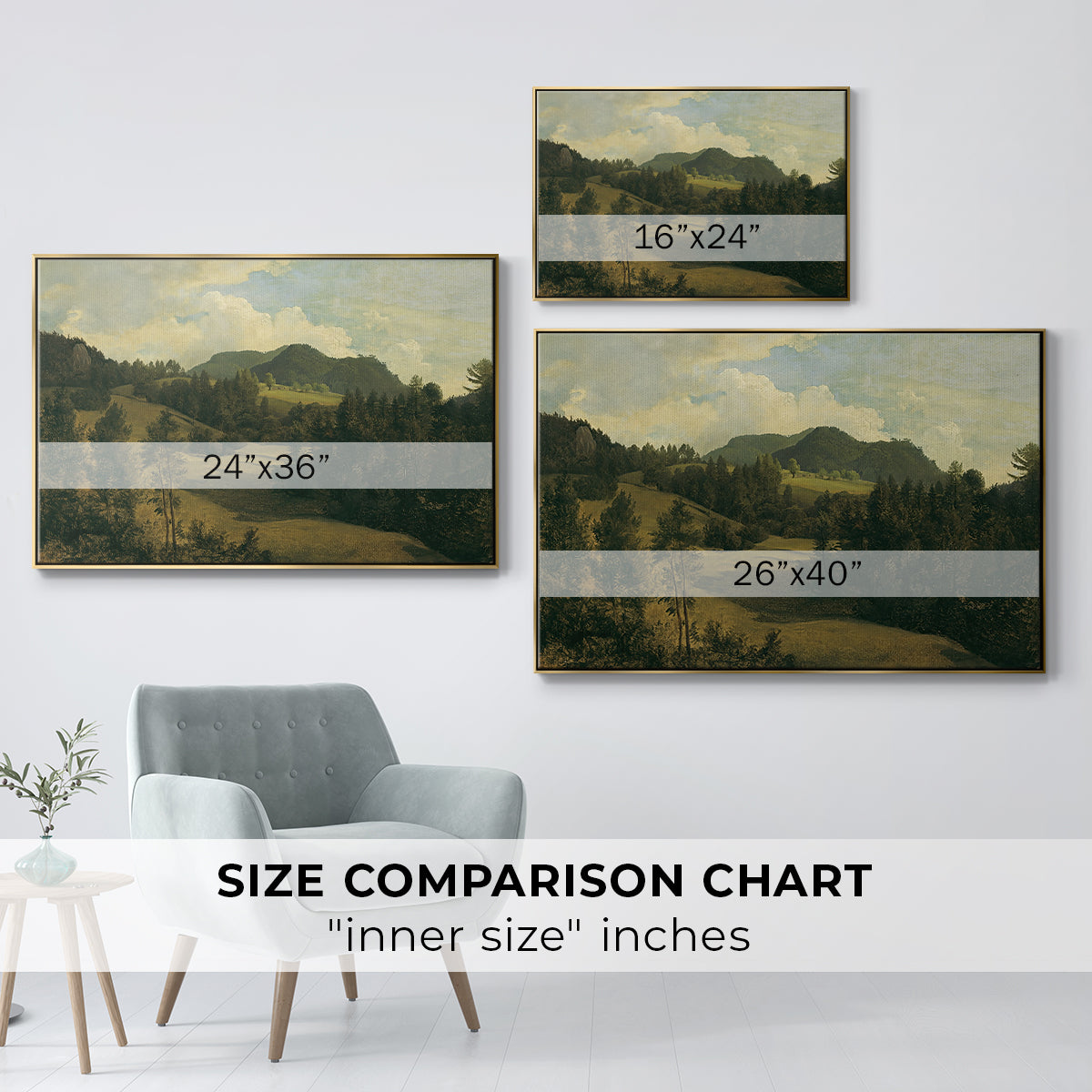 Landscape near Miesenbach, c. 1830 - Floater Framed Canvas Print