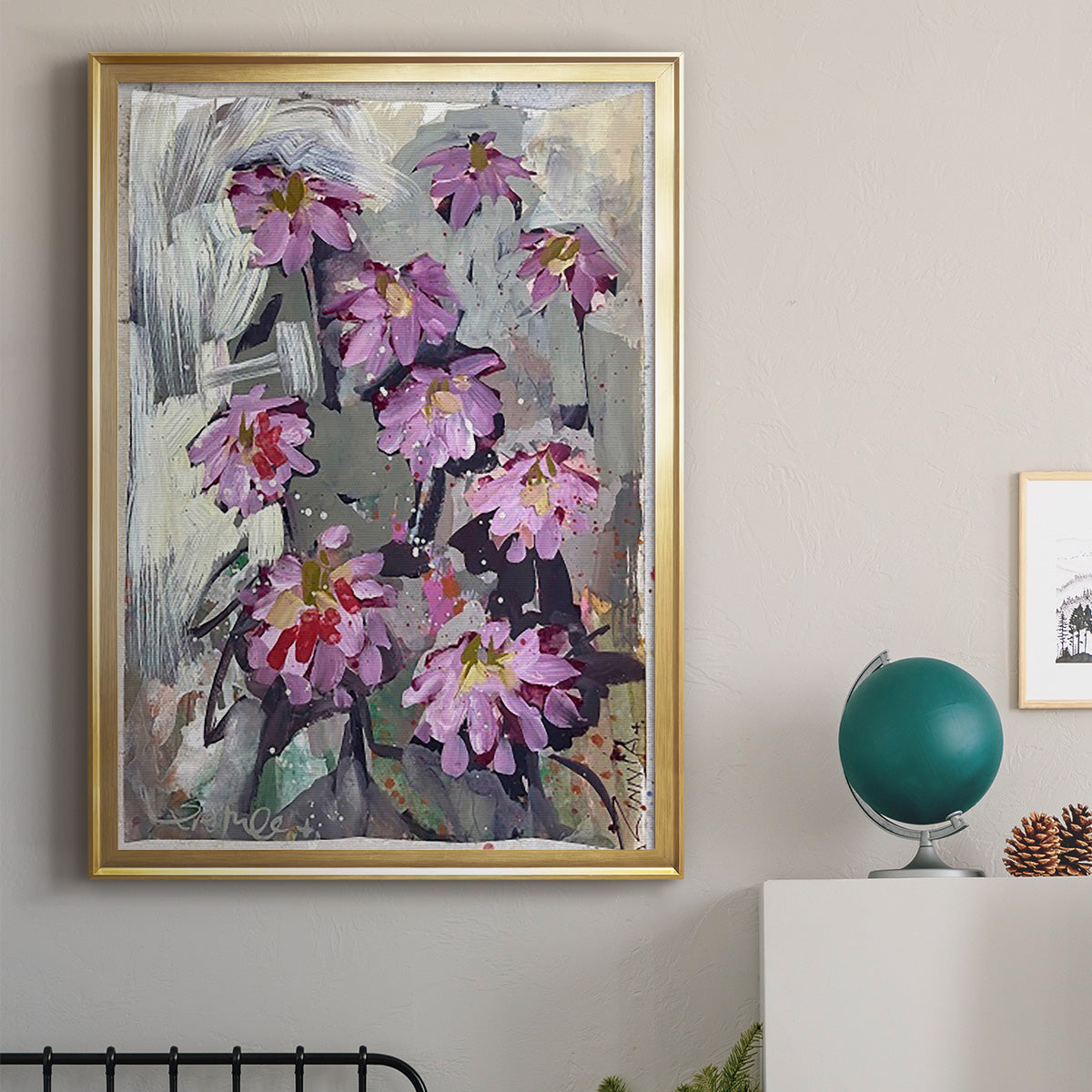 Zinnia II - Modern Framed Canvas Print