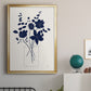 Indigo Sketch Bouquet I - Modern Framed Canvas Print