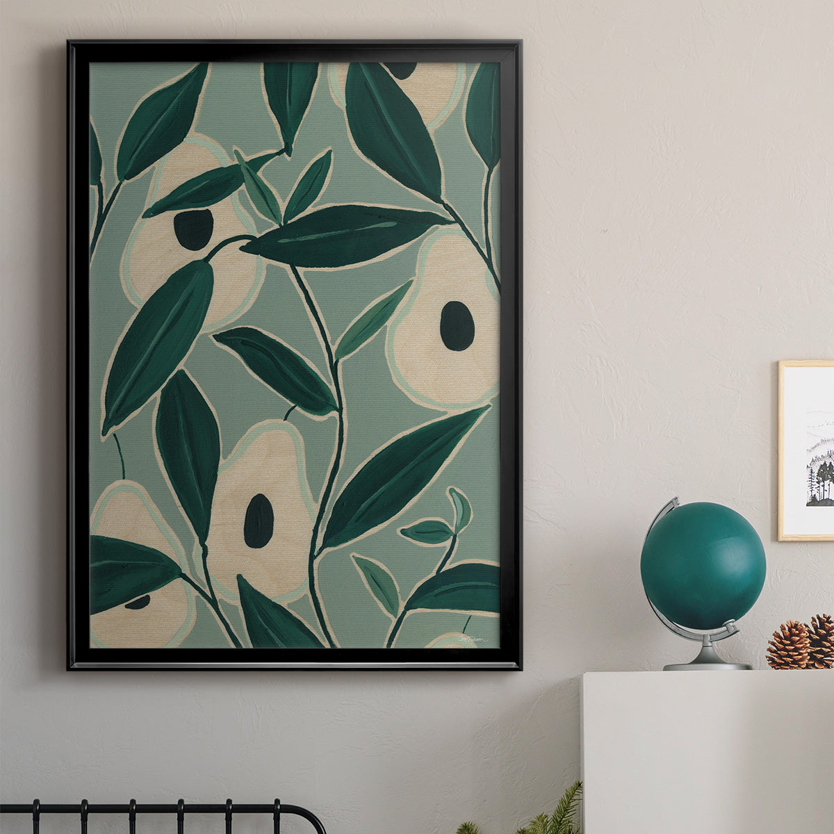 Monochrome Avocados - Modern Framed Canvas Print