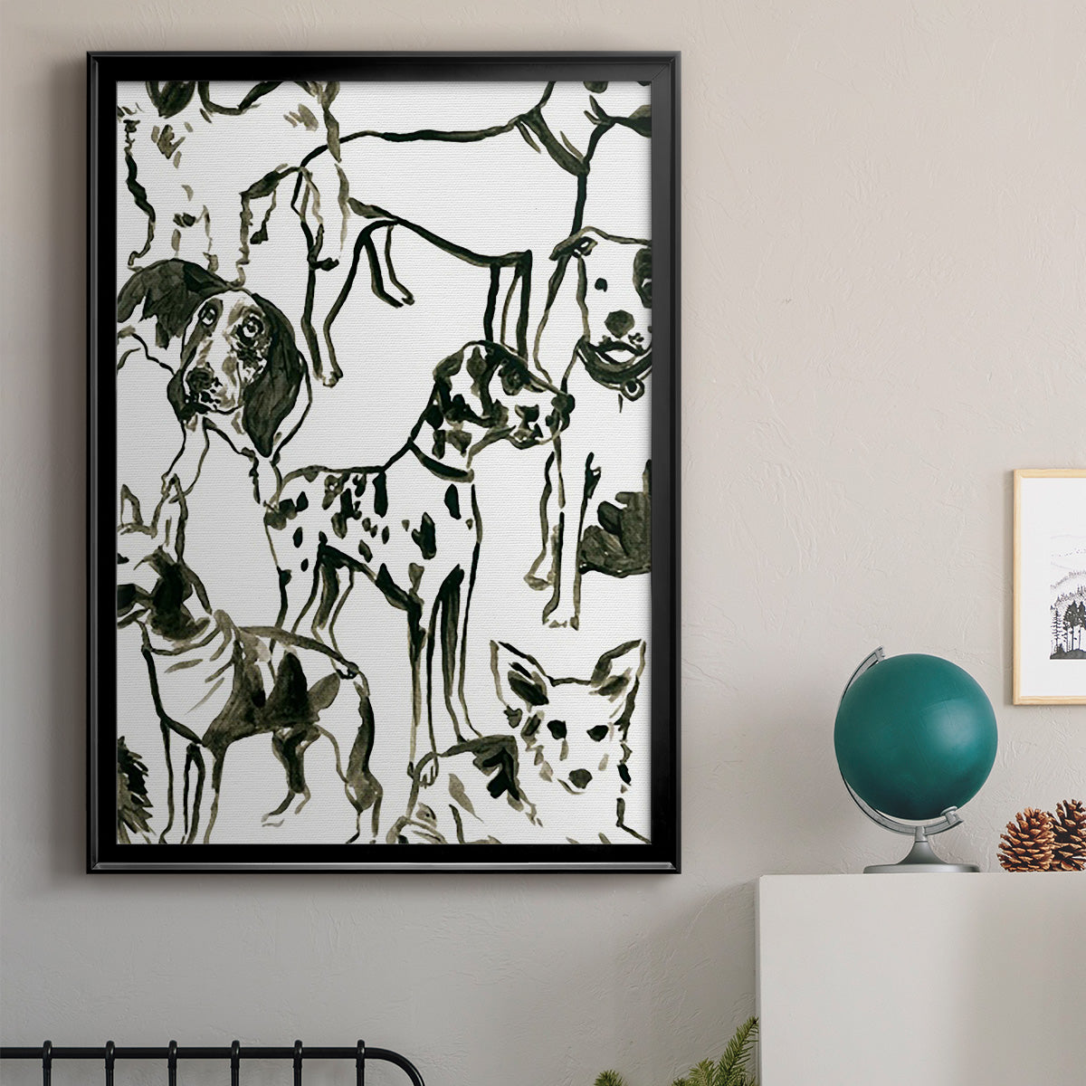 Canine Collage II - Modern Framed Canvas Print