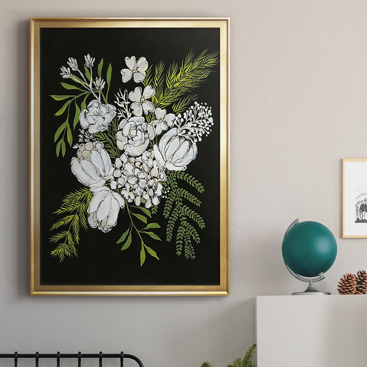 Alabaster Bouquet II - Modern Framed Canvas Print