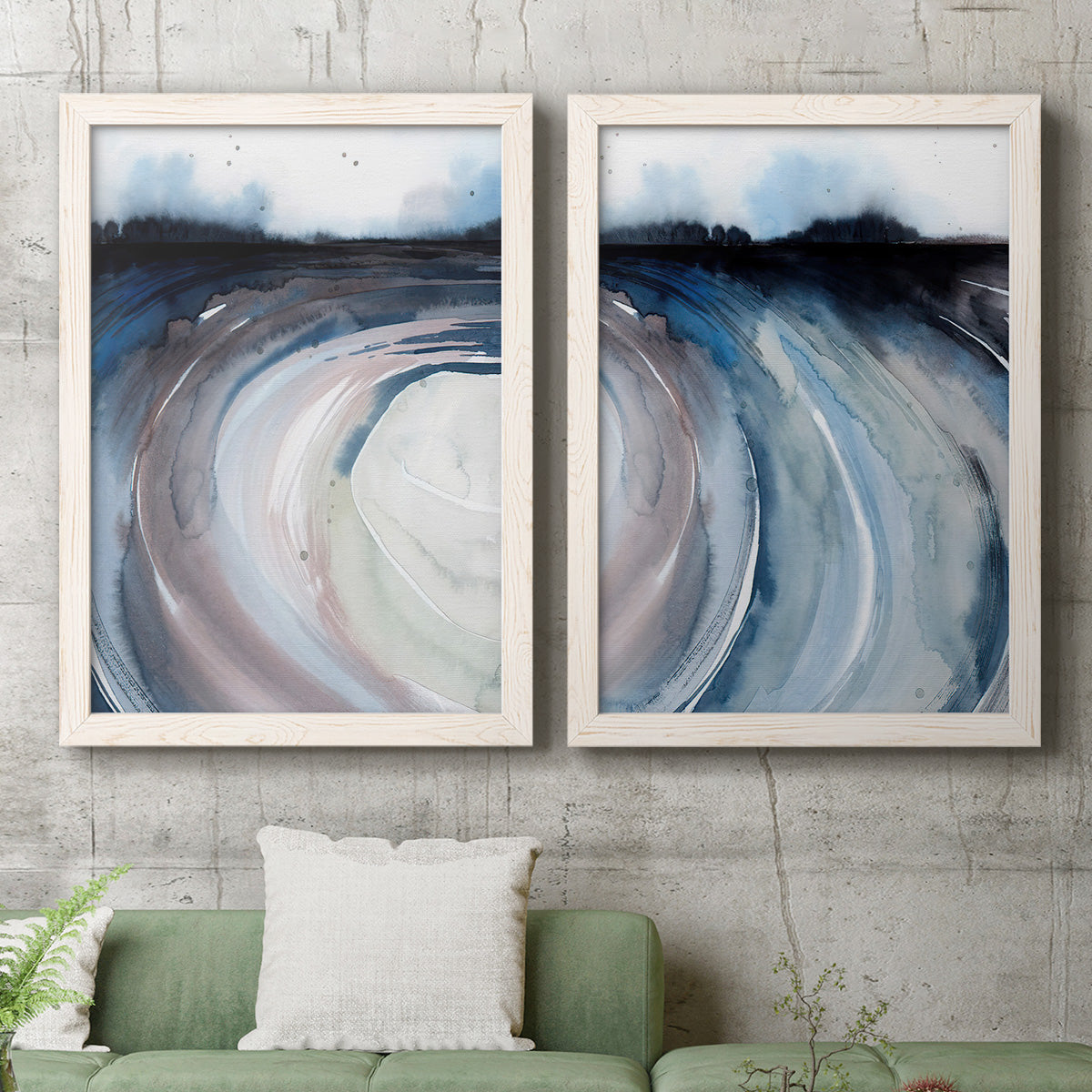 Geode Valley I - Premium Framed Canvas 2 Piece Set - Ready to Hang