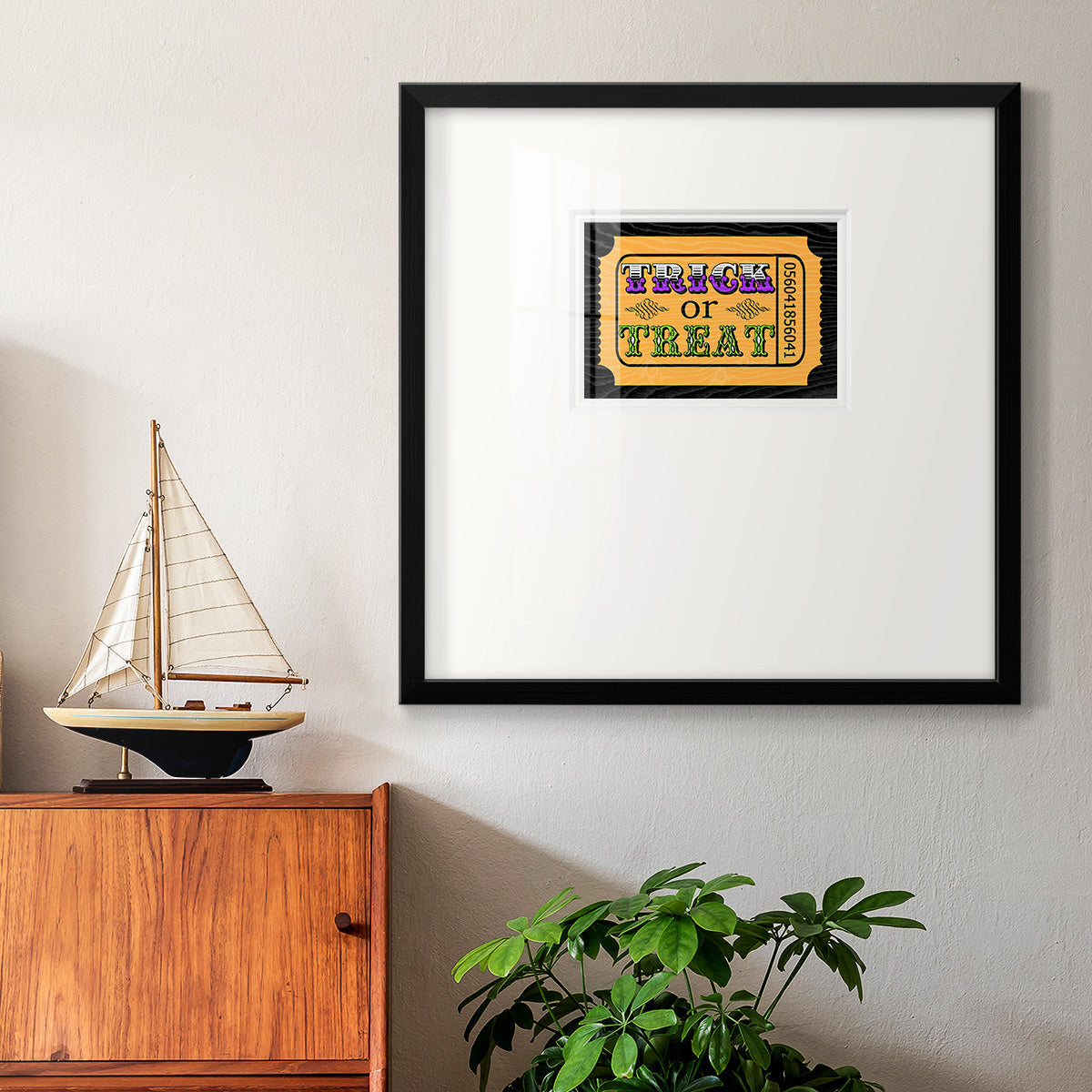 Trick or Treat Ticket Premium Framed Print Double Matboard