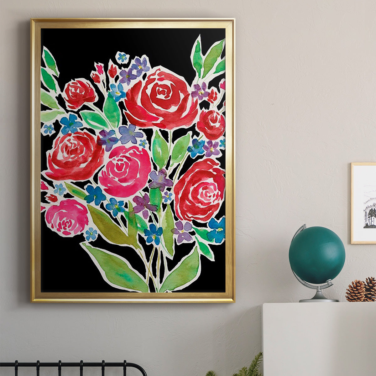 Floral Choir Bouquet - Modern Framed Canvas Print