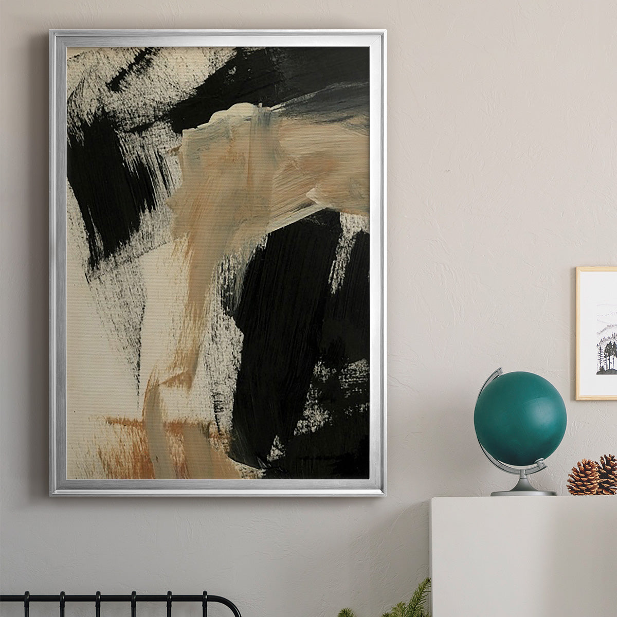 Baked Paintstrokes IV - Modern Framed Canvas Print