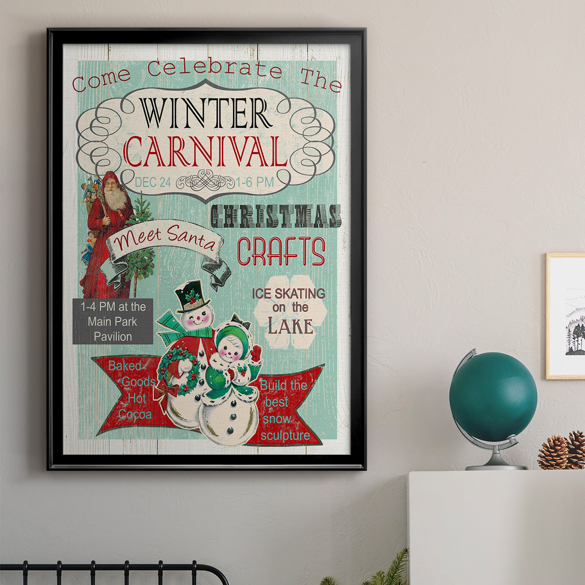 Bright Christmas Carnival - Modern Framed Canvas Print