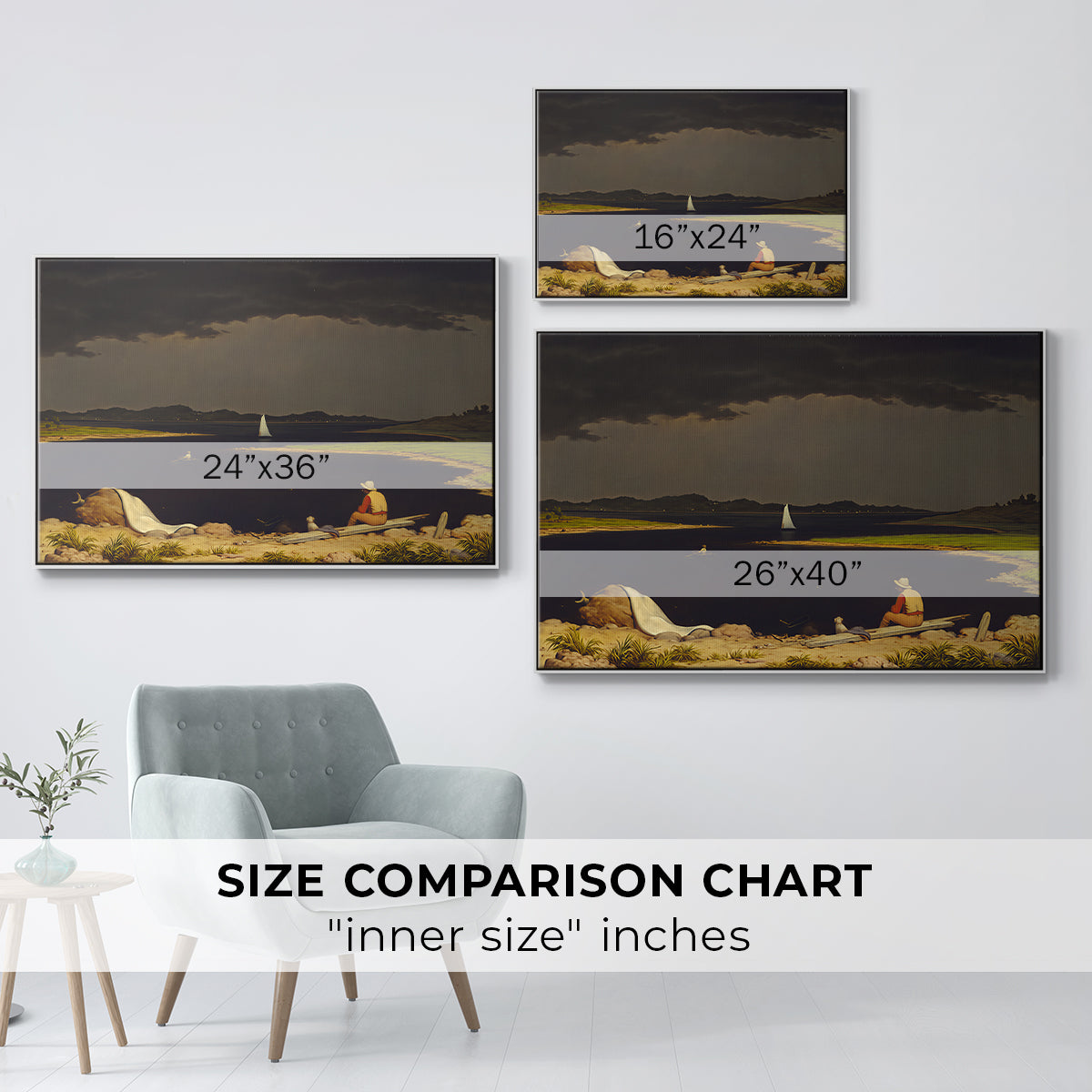 Approaching Thunder Storm, 1859 - Floater Framed Canvas Print