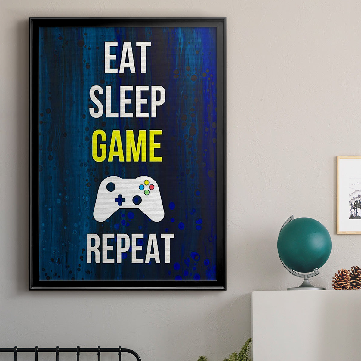 Gamer at Play V - Modern Framed Canvas Print