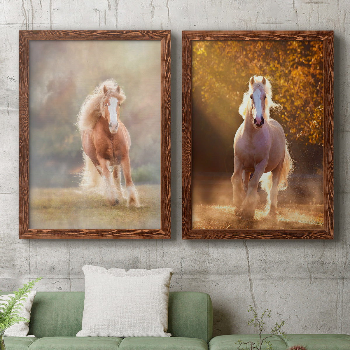 Horse Motion VII - Premium Framed Canvas 2 Piece Set - Ready to Hang