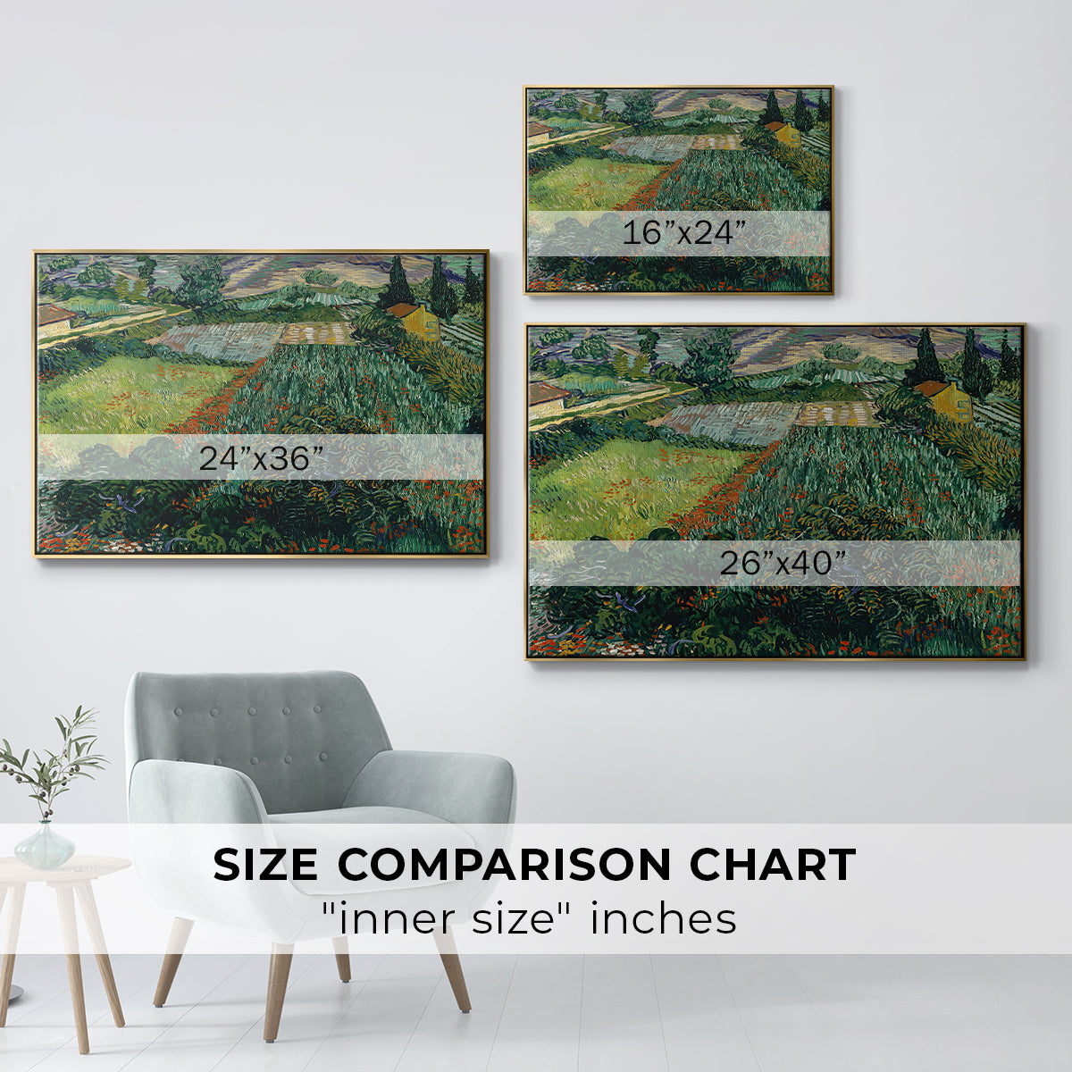 Field with Poppies, Saint-Rémy, 1889 - Floater Framed Canvas Print