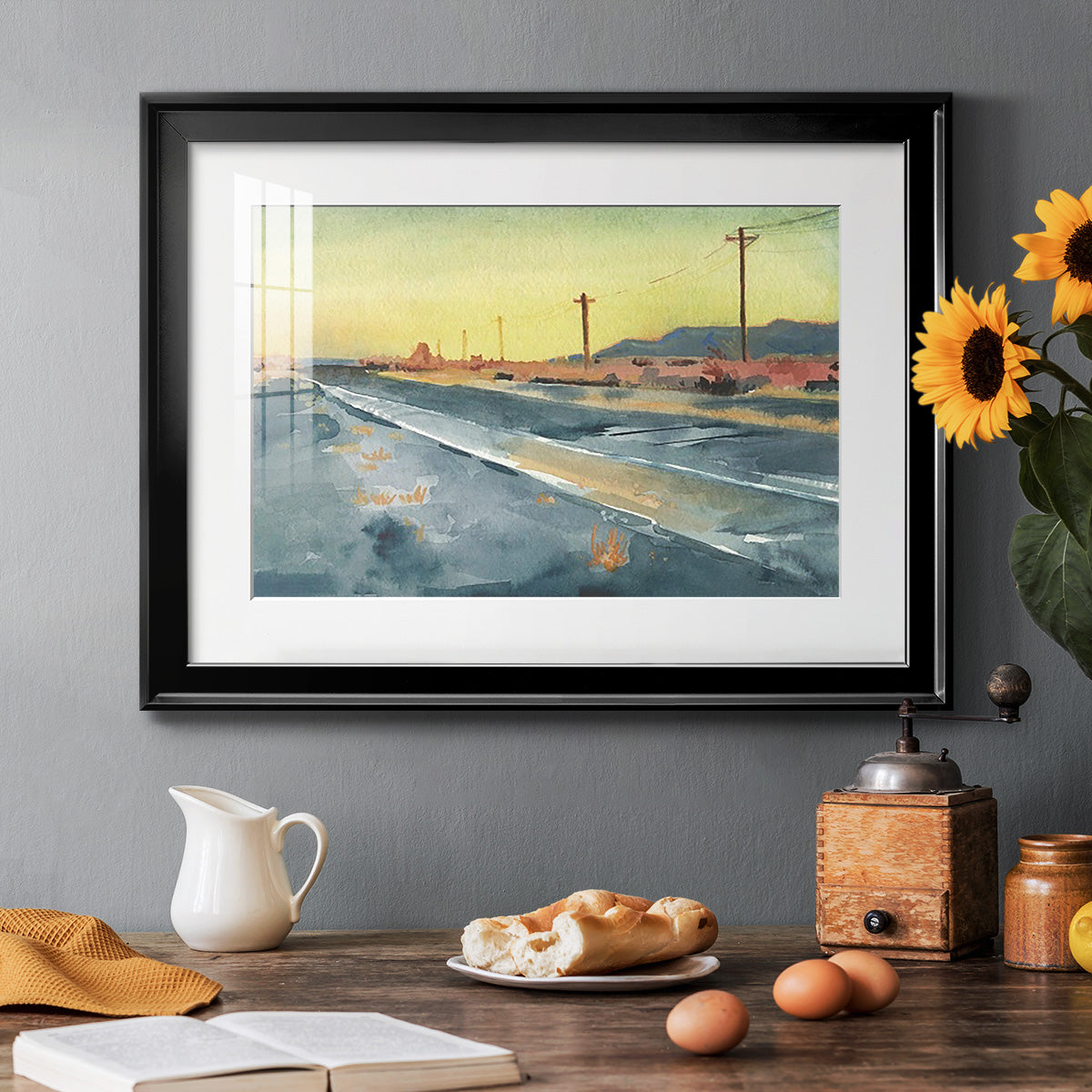 Deserted Highway I Premium Framed Print - Ready to Hang