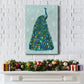 Christmas Peacock Christmas Tree - Gallery Wrapped Canvas