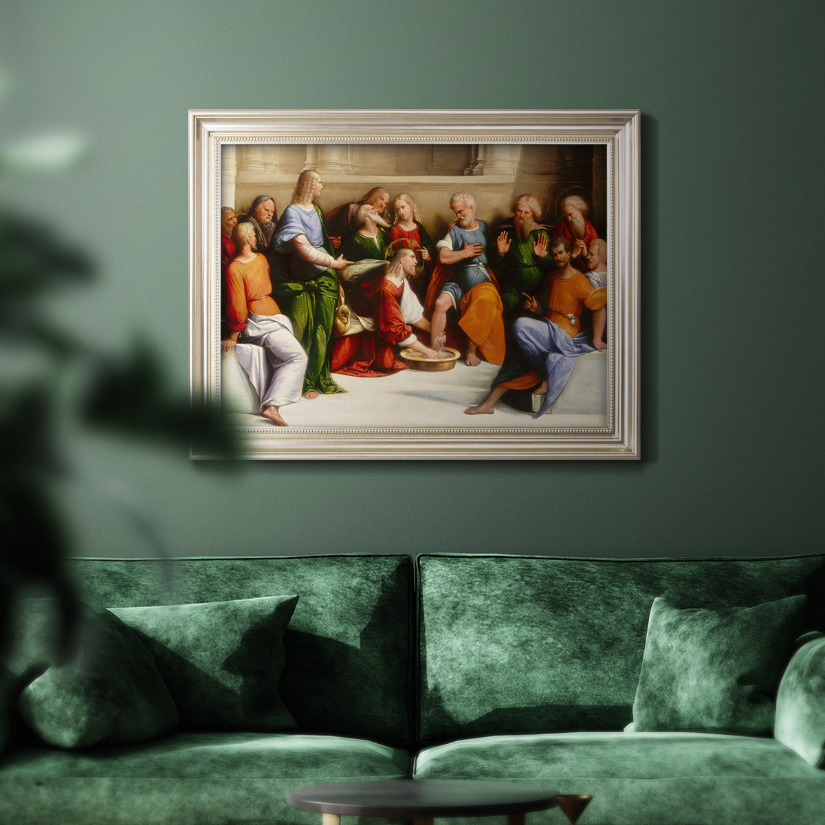 Christ Washing the Disciples' Feet - Ornate Framed Canvas Print
