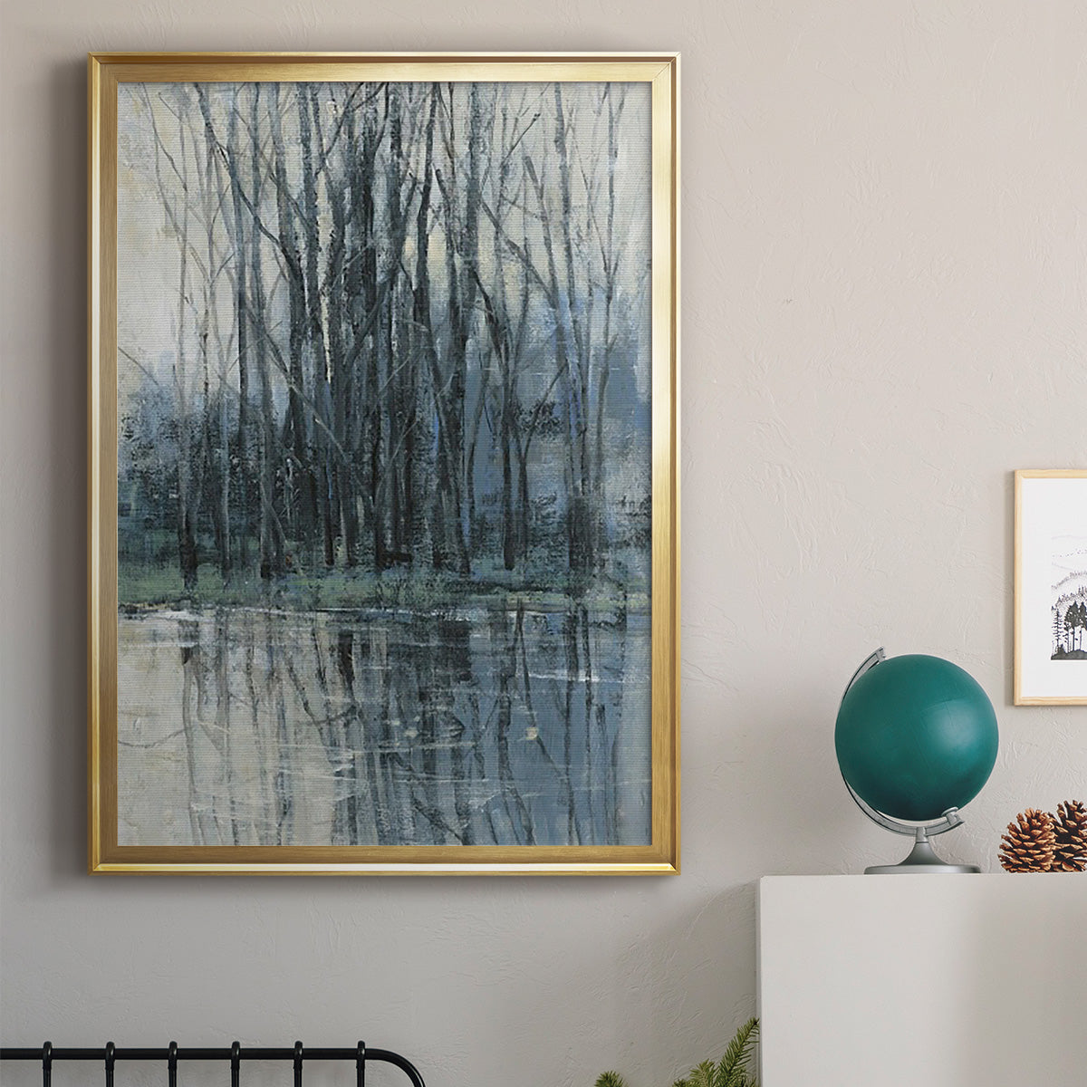 Morning Drizzle II - Modern Framed Canvas Print