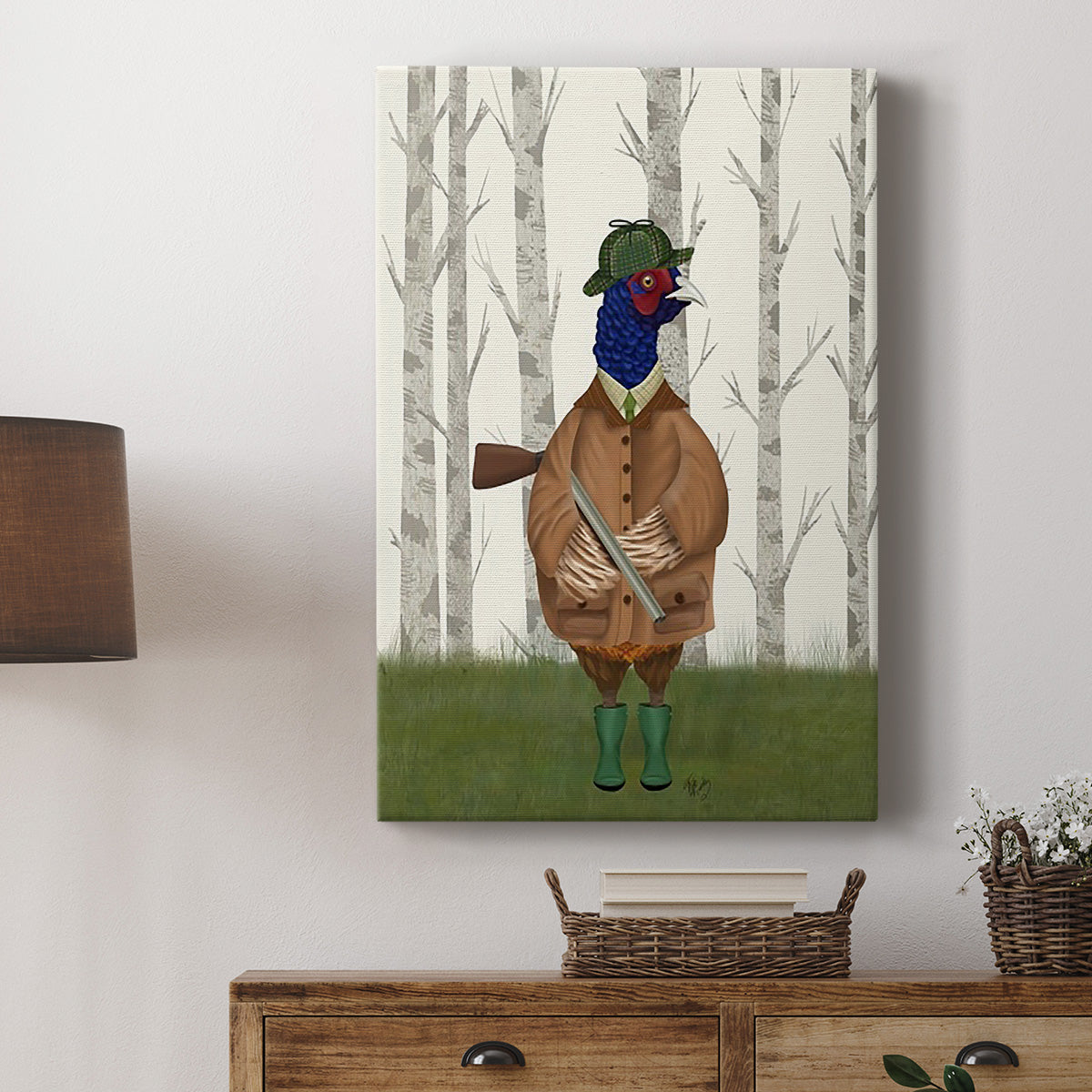 Pheasant Shooting Party 3 Premium Gallery Wrapped Canvas - Ready to Hang