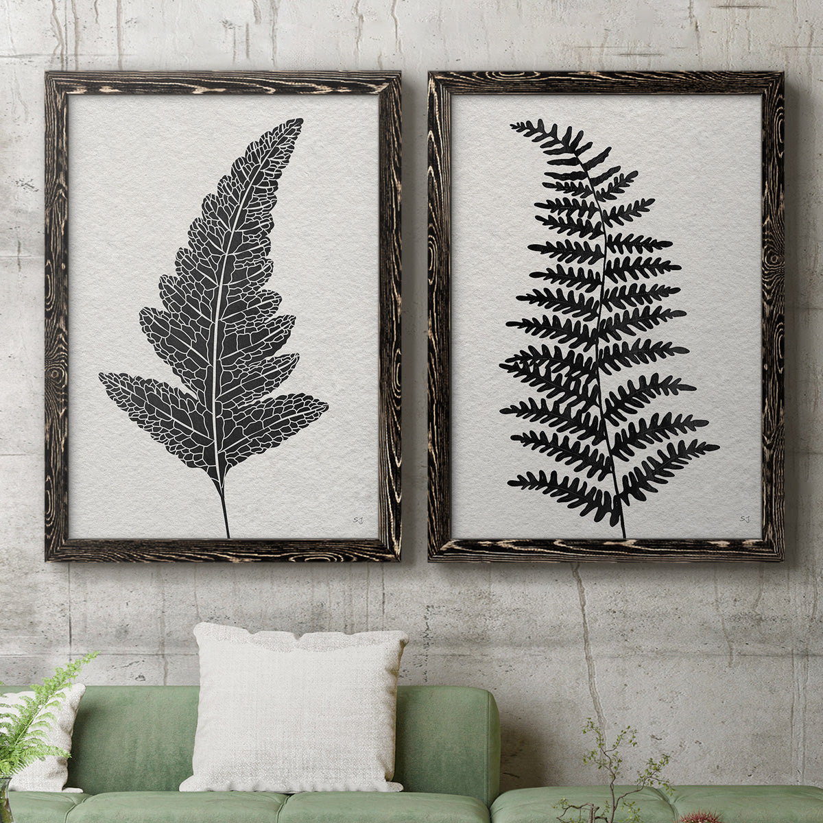 Forest Fern I - Premium Framed Canvas 2 Piece Set - Ready to Hang