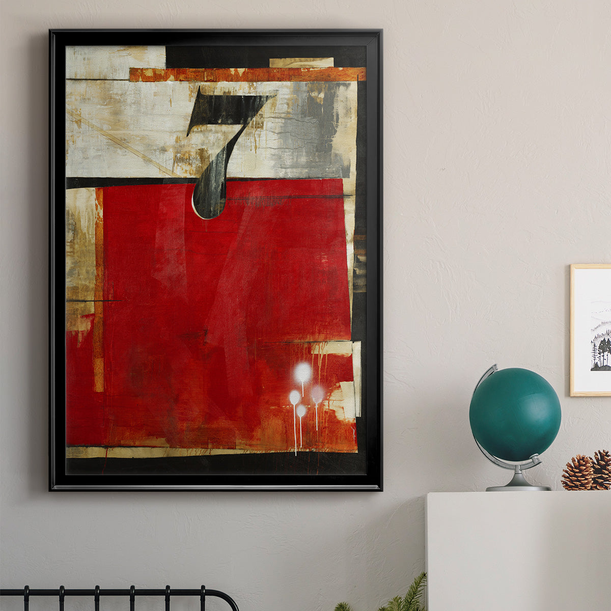 Lucky No. 7 - Modern Framed Canvas Print