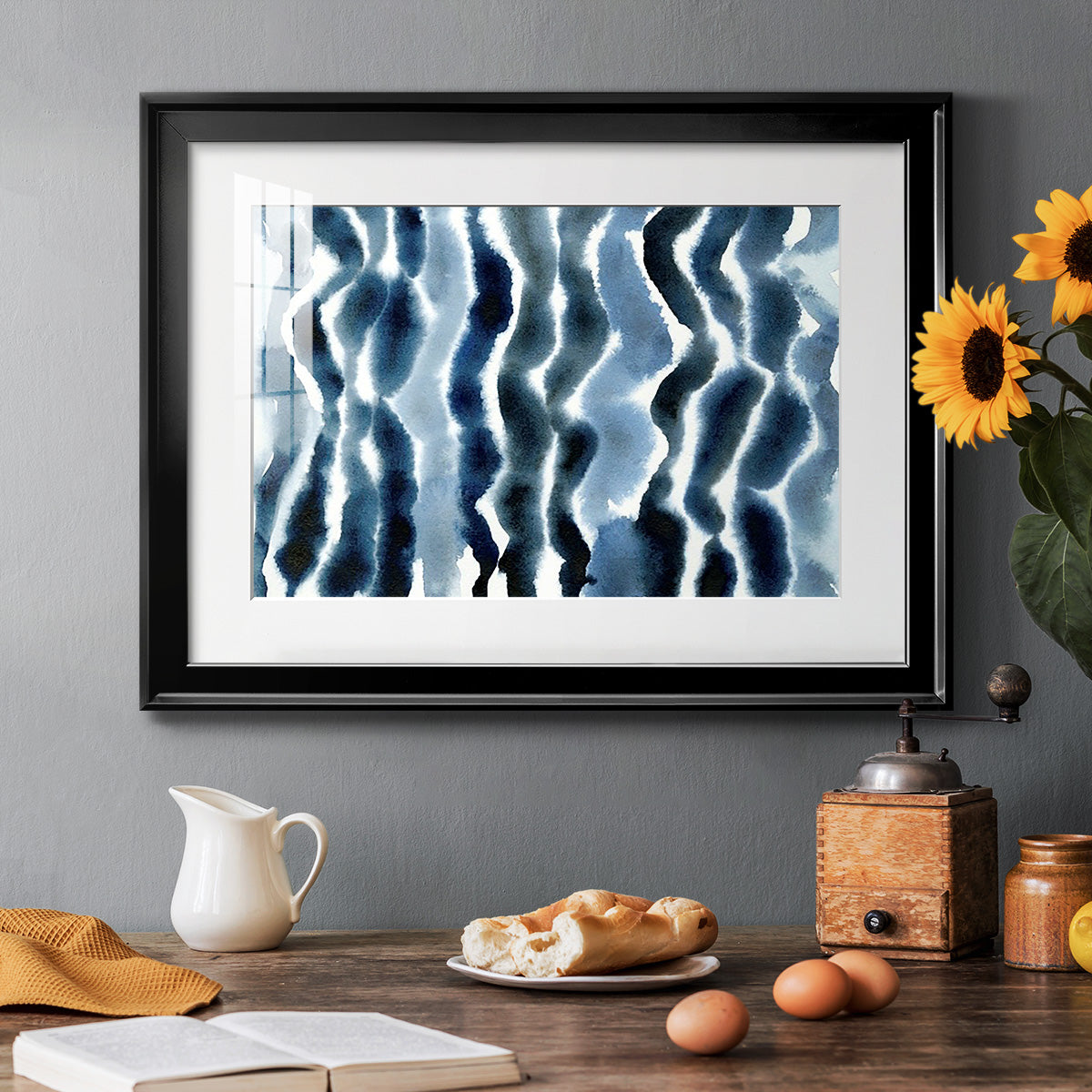 True Blue Wave I - Modern Framed Art Print