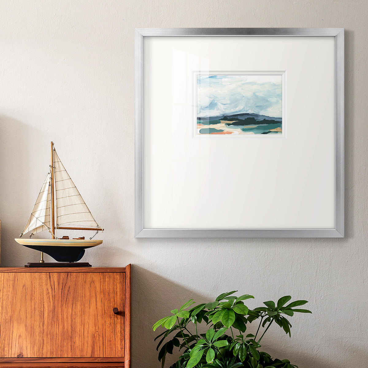 Pastel Vista I Premium Framed Print Double Matboard