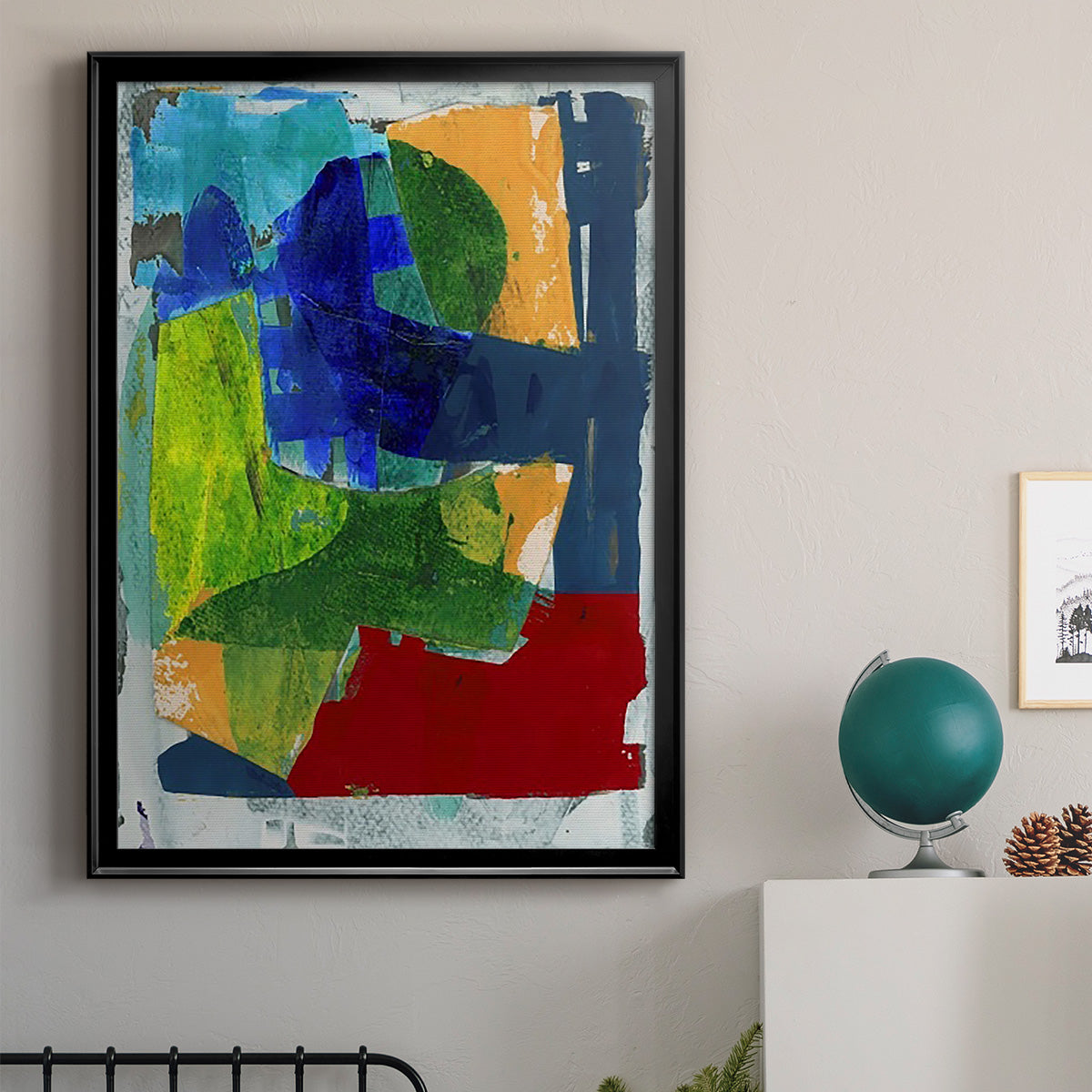 Brights Strokes II - Modern Framed Canvas Print