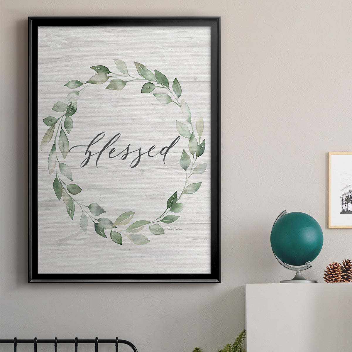 Blessed Wreath - Modern Framed Canvas Print