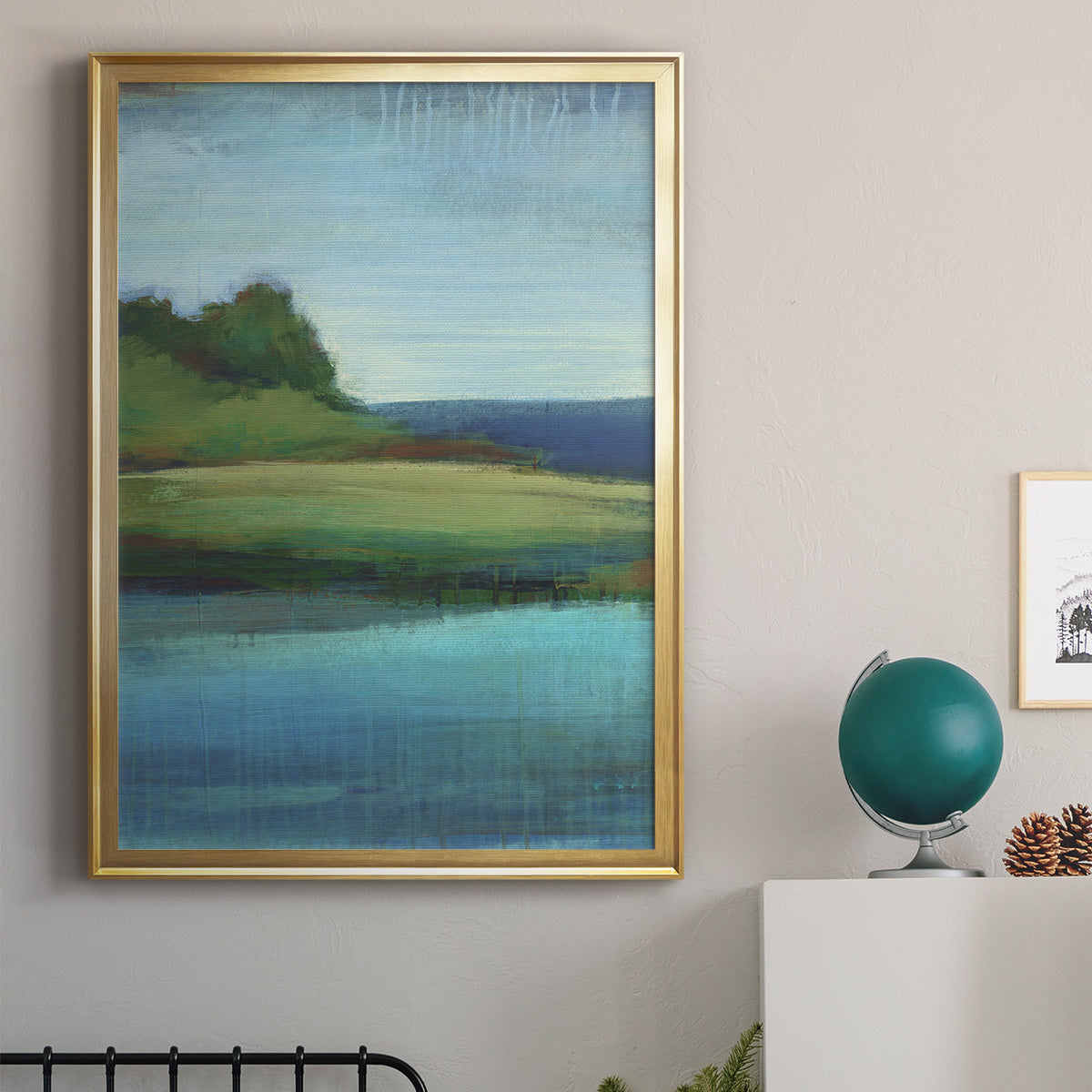 Silent Lakeside I - Modern Framed Canvas Print