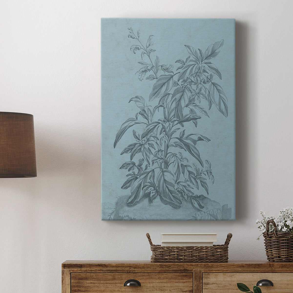 Botanical on Teal III Premium Gallery Wrapped Canvas - Ready to Hang