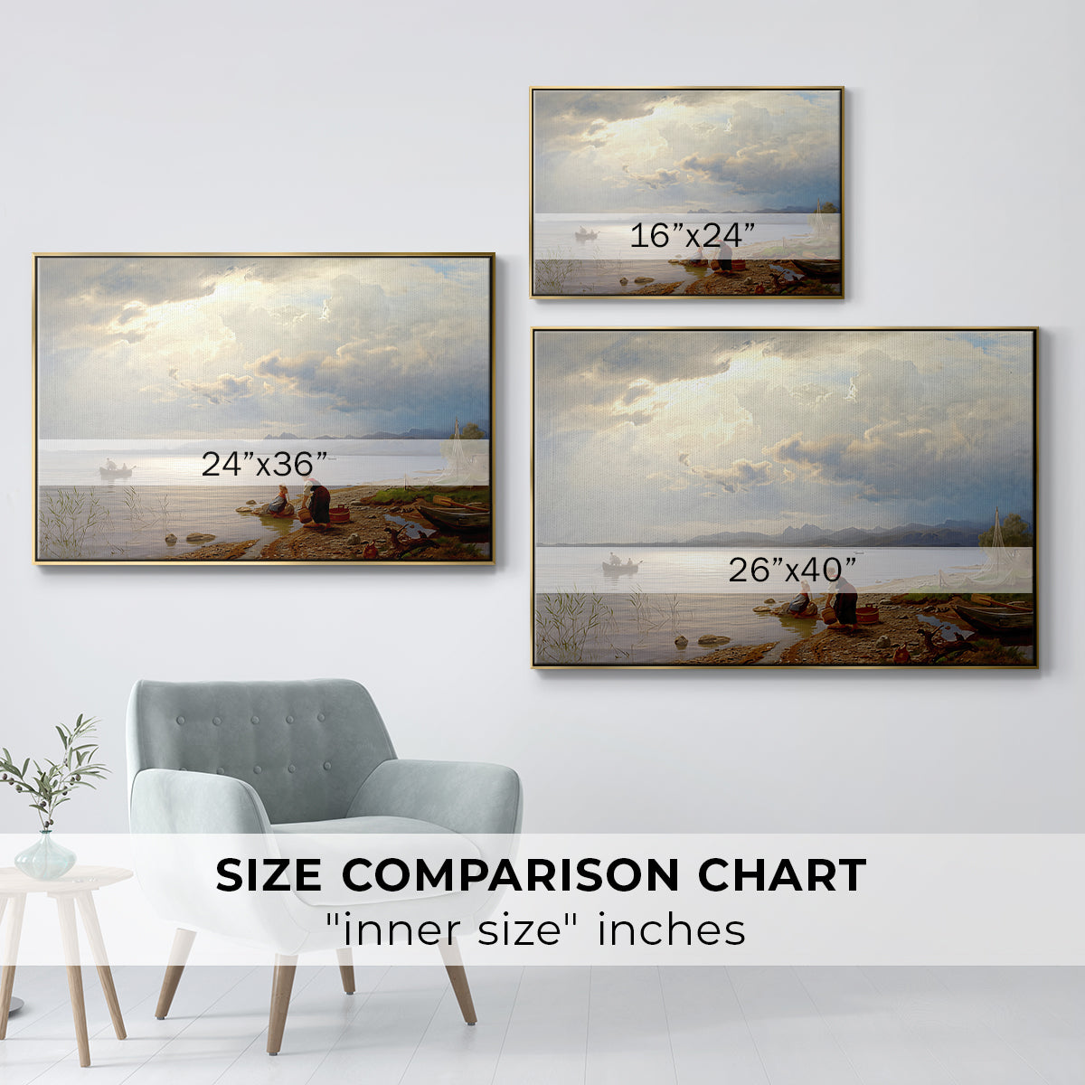 On the Banks of the Chiemsee, 1871 - Floater Framed Canvas Print
