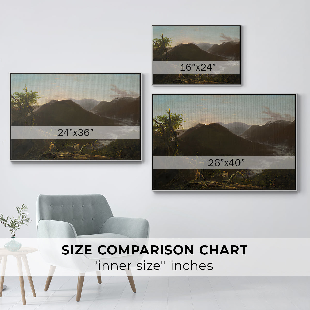 Sunrise in the Catskill Mountains, 1826 - Floater Framed Canvas Print