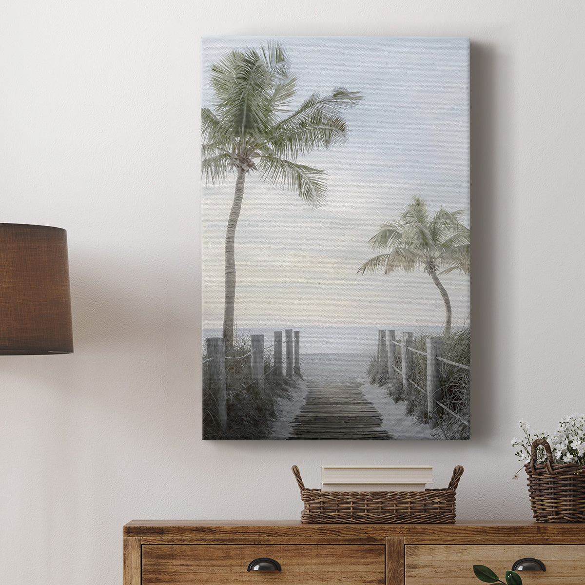 Palm Walk Premium Gallery Wrapped Canvas - Ready to Hang