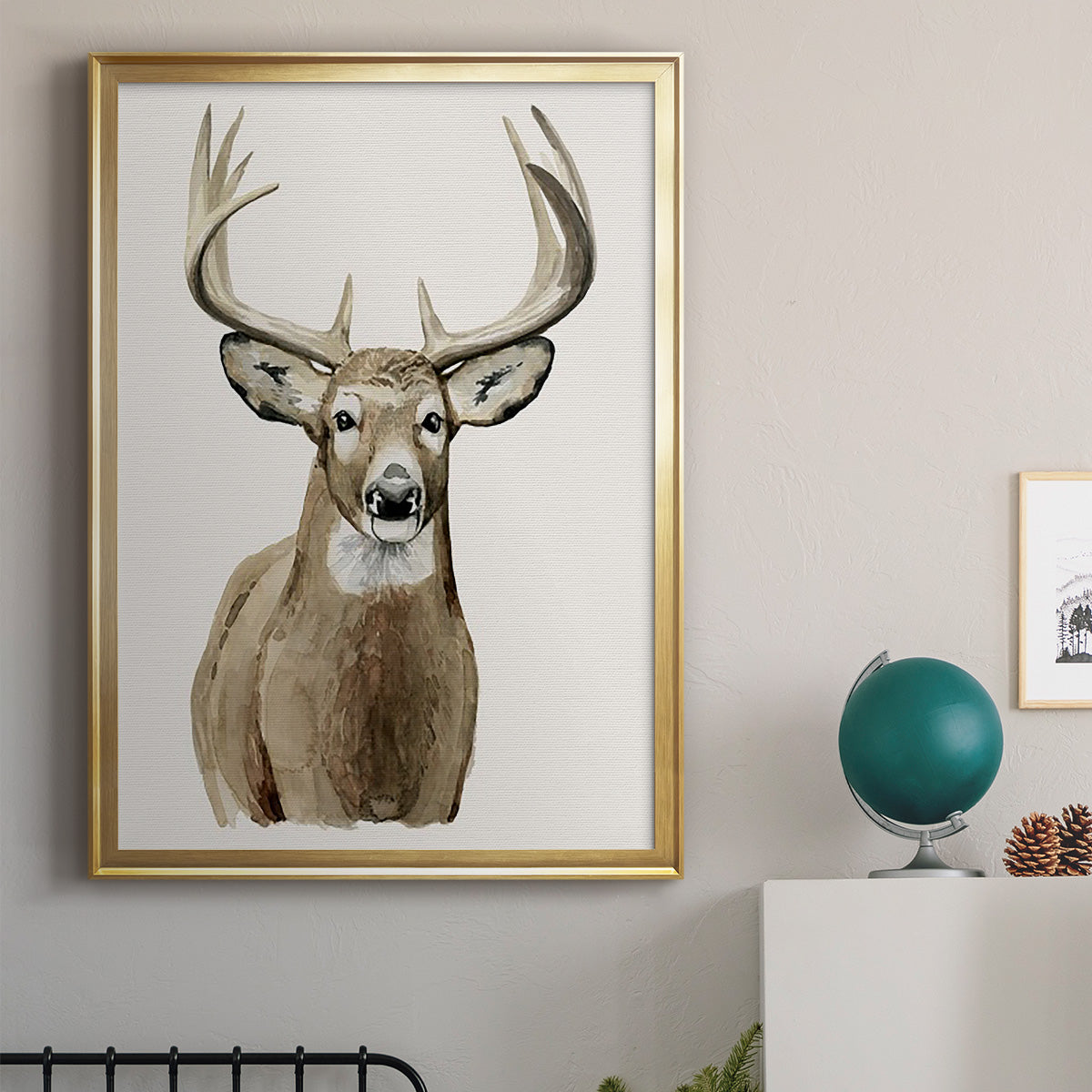 Handsome Whitetail II - Modern Framed Canvas Print