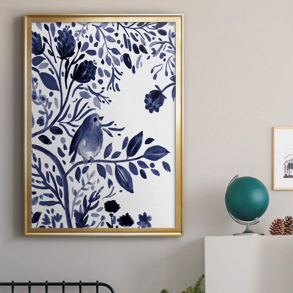 Indigo Song I - Modern Framed Canvas Print