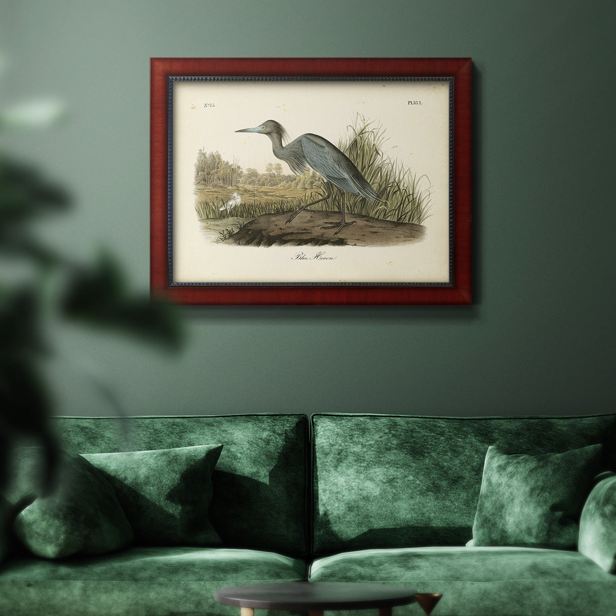 Audubons Blue Heron Premium Framed Canvas- Ready to Hang